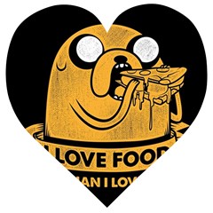 Adventure Time Jake  I Love Food Wooden Puzzle Heart