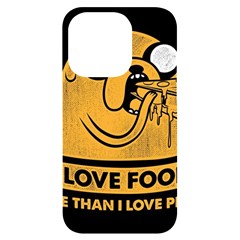 Adventure Time Jake  I Love Food Iphone 14 Pro Black Uv Print Case by Sarkoni