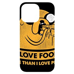 Adventure Time Jake  I Love Food iPhone 14 Pro Max Black UV Print Case