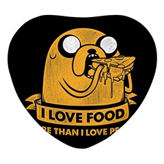 Adventure Time Jake  I Love Food Heart Glass Fridge Magnet (4 Pack)