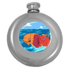 Adventure Time Fish Landscape Round Hip Flask (5 Oz)