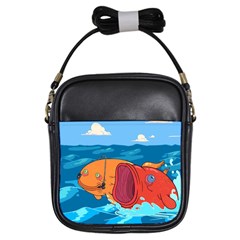 Adventure Time Fish Landscape Girls Sling Bag