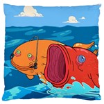 Adventure Time Fish Landscape Large Cushion Case (Two Sides) Back