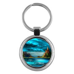 Artistic Fantasy Psychedelic Key Chain (round) by Sarkoni