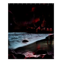 Artistic Creepy Dark Evil Fantasy Halloween Horror Psychedelic Scary Spooky Shower Curtain 60  X 72  (medium) 