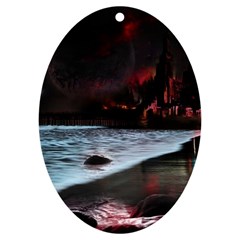 Artistic Creepy Dark Evil Fantasy Halloween Horror Psychedelic Scary Spooky Uv Print Acrylic Ornament Oval by Sarkoni