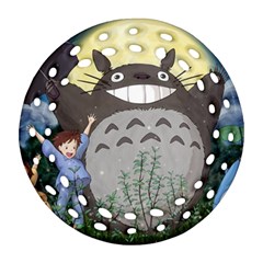 Illustration Anime Cartoon My Neighbor Totoro Round Filigree Ornament (two Sides)