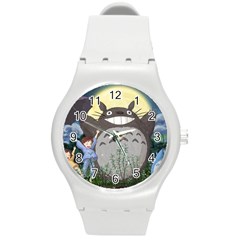 Illustration Anime Cartoon My Neighbor Totoro Round Plastic Sport Watch (m)