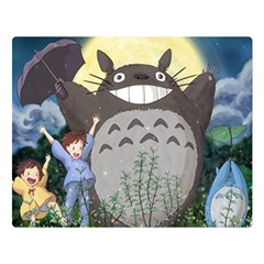 Illustration Anime Cartoon My Neighbor Totoro Two Sides Premium Plush Fleece Blanket (large)