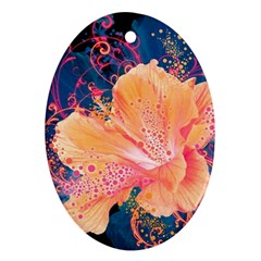 Abstract Art Artistic Bright Colors Contrast Flower Nature Petals Psychedelic Ornament (oval)