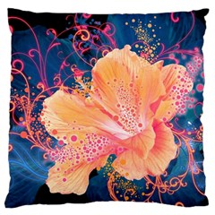 Abstract Art Artistic Bright Colors Contrast Flower Nature Petals Psychedelic Large Cushion Case (one Side)