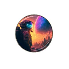 Illustration Trippy Psychedelic Astronaut Landscape Planet Mountains Hat Clip Ball Marker (10 Pack)