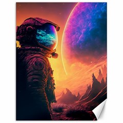 Illustration Trippy Psychedelic Astronaut Landscape Planet Mountains Canvas 12  X 16 