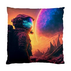 Illustration Trippy Psychedelic Astronaut Landscape Planet Mountains Standard Cushion Case (two Sides)