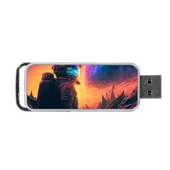 Illustration Trippy Psychedelic Astronaut Landscape Planet Mountains Portable Usb Flash (two Sides) by Sarkoni