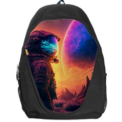Illustration Trippy Psychedelic Astronaut Landscape Planet Mountains Backpack Bag