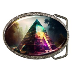 Tropical Forest Jungle Ar Colorful Midjourney Spectrum Trippy Psychedelic Nature Trees Pyramid Belt Buckles by Sarkoni