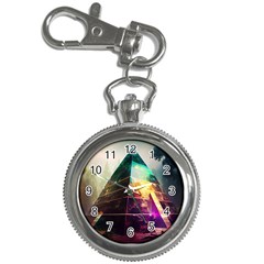 Tropical Forest Jungle Ar Colorful Midjourney Spectrum Trippy Psychedelic Nature Trees Pyramid Key Chain Watches by Sarkoni