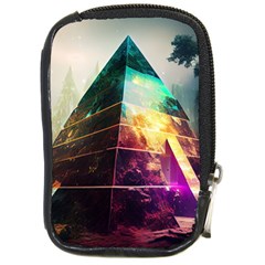 Tropical Forest Jungle Ar Colorful Midjourney Spectrum Trippy Psychedelic Nature Trees Pyramid Compact Camera Leather Case