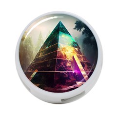 Tropical Forest Jungle Ar Colorful Midjourney Spectrum Trippy Psychedelic Nature Trees Pyramid 4-port Usb Hub (two Sides)