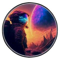 Illustration Trippy Psychedelic Astronaut Landscape Planet Mountains Wireless Fast Charger(black) by Sarkoni