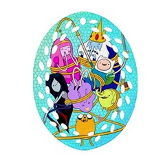 Adventure Time Cartoon Oval Filigree Ornament (two Sides)