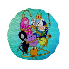 Adventure Time Cartoon Standard 15  Premium Round Cushions