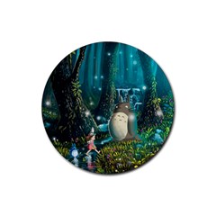 Anime My Neighbor Totoro Jungle Natural Rubber Coaster (round) by Sarkoni