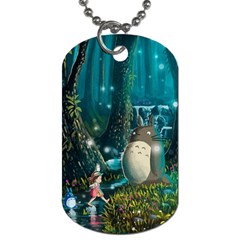 Anime My Neighbor Totoro Jungle Natural Dog Tag (one Side) by Sarkoni