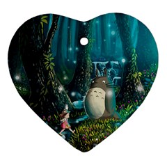 Anime My Neighbor Totoro Jungle Natural Heart Ornament (two Sides)