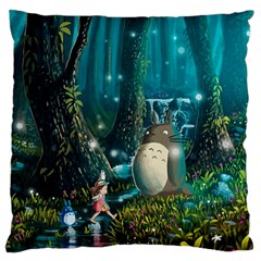 Anime My Neighbor Totoro Jungle Natural Standard Premium Plush Fleece Cushion Case (two Sides)