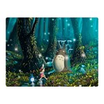 Anime My Neighbor Totoro Jungle Natural Two Sides Premium Plush Fleece Blanket (Mini) 35 x27  Blanket Back