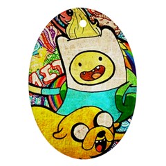 Painting Illustration Adventure Time Psychedelic Art Ornament (oval) by Sarkoni