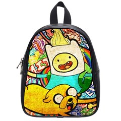 Painting Illustration Adventure Time Psychedelic Art School Bag (small)