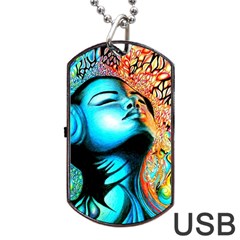 Color Detail Dream Fantasy Neon Psychedelic Teaser Dog Tag Usb Flash (two Sides)