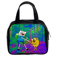 Jake And Finn Adventure Time Landscape Forest Saturation Classic Handbag (two Sides)