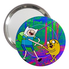 Jake And Finn Adventure Time Landscape Forest Saturation 3  Handbag Mirrors