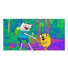 Jake And Finn Adventure Time Landscape Forest Saturation Satin Shawl 45  X 80 