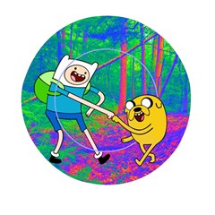 Jake And Finn Adventure Time Landscape Forest Saturation Mini Round Pill Box (pack Of 5) by Sarkoni