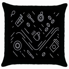 Coffee Background Throw Pillow Case (black) by Bedest