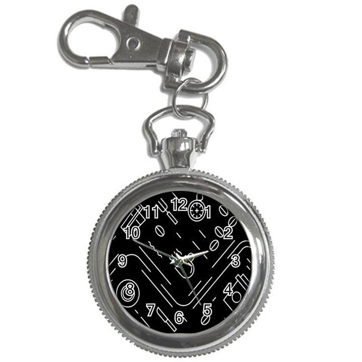 Coffee Background Key Chain Watches