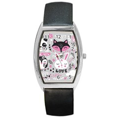 Big Set With Cute Cartoon Animals Bear Panda Bunny Penguin Cat Fox Barrel Style Metal Watch by Bedest