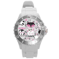 Big Set With Cute Cartoon Animals Bear Panda Bunny Penguin Cat Fox Round Plastic Sport Watch (l) by Bedest