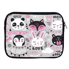 Big Set With Cute Cartoon Animals Bear Panda Bunny Penguin Cat Fox Apple Ipad 2/3/4 Zipper Cases by Bedest