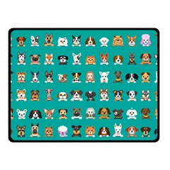 Different Type Vector Cartoon Dog Faces Two Sides Fleece Blanket (small) by Bedest