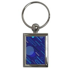 Classic Blue Background Abstract Style Key Chain (rectangle)