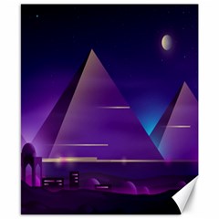 Egyptian Pyramids Night Landscape Cartoon Canvas 8  X 10  by Bedest