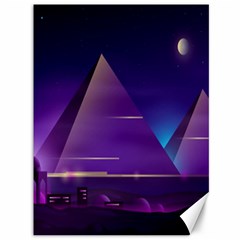 Egyptian Pyramids Night Landscape Cartoon Canvas 36  X 48  by Bedest
