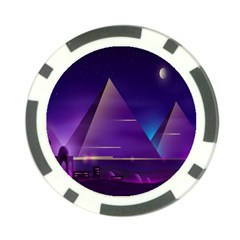Egyptian Pyramids Night Landscape Cartoon Poker Chip Card Guard (10 Pack) by Bedest