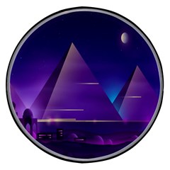 Egyptian Pyramids Night Landscape Cartoon Wireless Fast Charger(black)